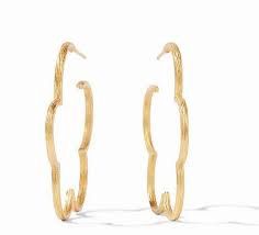 GARDENIA TEXTURED HOOP MEDIUM EARRING