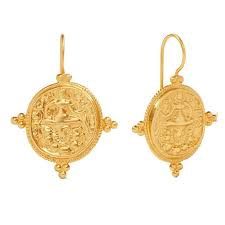 QUATRO COIN GOLD EARRING