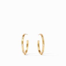 CRESCENT STONE HOOP CUBIC ZIRCONIA MEDIUM