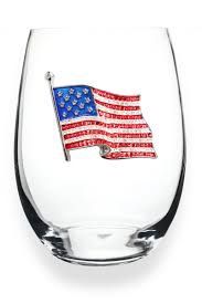 AMERICAN FLAG STEMLESS WINE GLASS