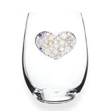 MULTI HEART STEMLESS WINE GLASS