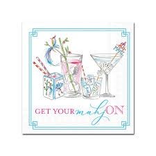 MAHJONG DRINKS COCKTAIL NAPKINS