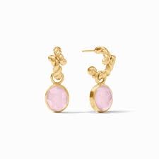 NASSAU HOOP &amp; CHARM EARRING IRRIDESCENT ROSE