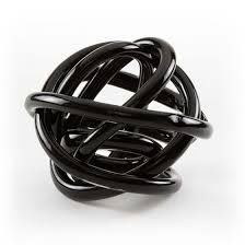 HAND BLOWN GLASS KNOT BLACK