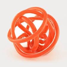 HAND BLOWN GLASS KNOT ORANGE