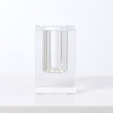 CRYSTAL SQUARE VASE 6&quot;