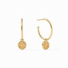 ASTOR HOOP &amp; CHARM GOLD EARRING