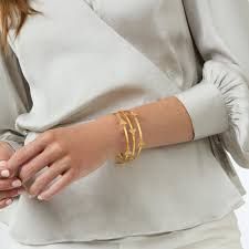 BEE BANGLE GOLD CUBIC ZIRCONIA MEDIUM