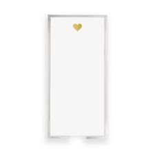 HEART GOLD TALL NOTEPAD