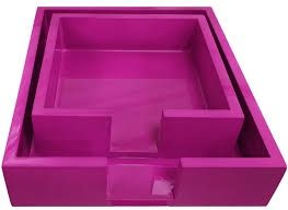 LUXE LACQUER TRAY, HOT PINK