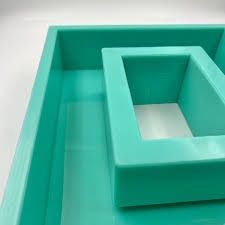SMALL LACQUER TRAY, TURQUOISE