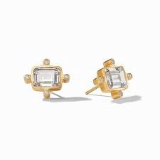 CLARA GOLD STUD ZIRCONIUM EARRING