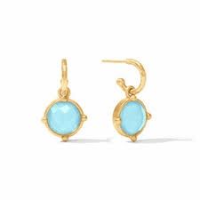HONEYBEE HOOP &amp; CHARM IRID. CAPRI BLUE EARRING