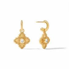 MALTA THEODORA HOOP &amp; CHARM ZIRCONIA EARRINGS