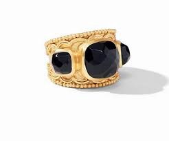 TRIESTE STATEMENT RING OBSIDIAN 7