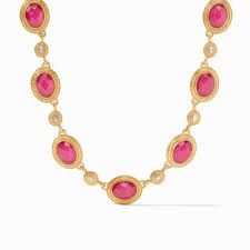 TUDOR STONE NECKLACE RASPBERRY