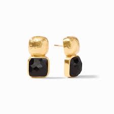 CATALINA GOLD FACETED BLACK EARRING