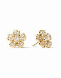 LAUREL STUD GOLD CUBIC ZIRCONIA