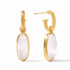 IVY HOOP &amp; CHARM CLEAR CRYSTAL EARRING