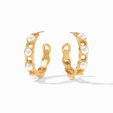 PALERMO PEARL HOOP GOLD SMALL