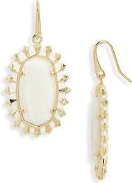 DANI CLR BRST FRM DROP EARRING GOLD WHITE MOP