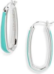 KELSEY RHODIUM HOPP EARRING TURQUOISE ENAMEL