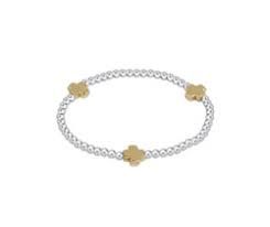 SIGNATURE CROSS STERLING MIXED METAL3MM GOLD BRACELET