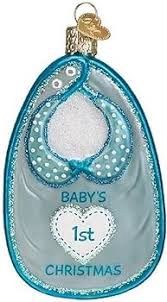 BLUE BABY BIB ORNAMENT