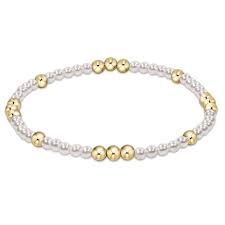WORTHY PATTERN 3MM BEAD PEARL BRACELET