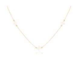 17&quot; CHOKER GOLD, OFF WHITE CROS