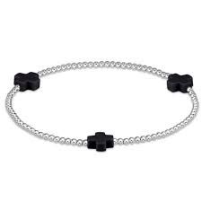 CROSS STERLING 3MM ONYX BRACELET