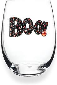 BOO HALLOWEEN STEMLESS WINE GLASS