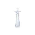 TALL RIBBED GLASS TAPER HOLDER 4.75&quot;X13.75&quot;
