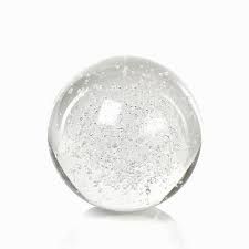 3.95&quot; CRYSTAL FILL BALL WITH BUBBLES