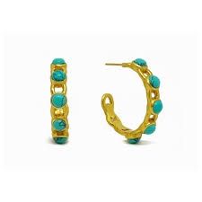 PALERMO TURQUOISE HOOP GOLD MEDIUM