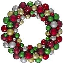 24&quot; RED GREEN SILVER WREATH