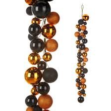 6&#39; ORANGE AND BLACK BALL GARLAND
