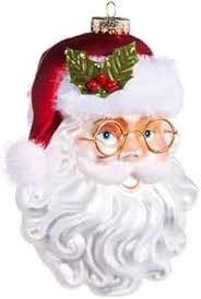 SANTA W GLASSES ORNAMENT