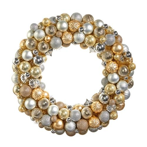 24&quot; CHAMPAGNE BALL ORNAMENT WREATH