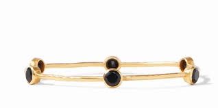 MILANO BANGLE GOLD OBSIDIAN BLACK MEDIUM