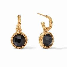 FLEUR DE LIS HOOP GOLD BLACK