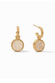 FLEUR DE LIS HOOP &amp; CHARM CUBIC ZIRCONIA