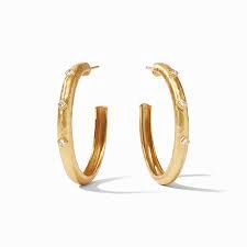 NOEL STONE HOOP CUBIC ZIRCONIA MEDIUM