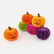SMALL LED FLOCKED JACK O LANTERN