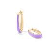 AINSLEY GOLD HUGGIE EARRING PURPLE  ENAMEL