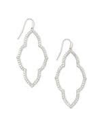ABBIE OPEN FRAMED RHODIUM EARRING METAL