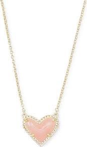 FRAMED ARI HEART PENDANT GOLD NECKLACE AZALEA