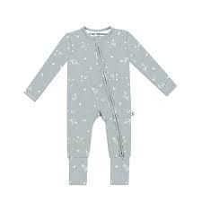 BAMBOO ZIP FOOTOE BLUE DITSY 0-3M