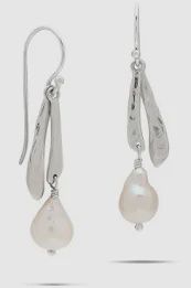 ODE PEARL DOUBLE DROP EARRINGS
