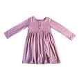 LONG SLEEVE HENLEY DRESS MAUVE 12-18M